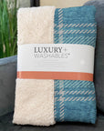 Addison Rugs Spiral Whispers Teal Indoor-Outdoor Rug with Matching Throw
