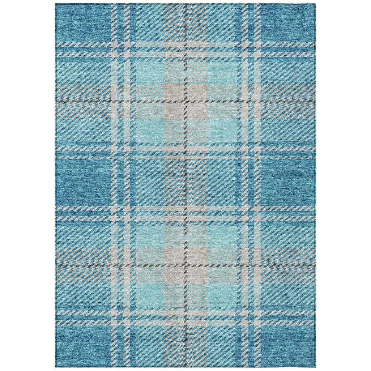 Addison Rugs Spiral Whispers Teal Washable Indoor-Outdoor Rug