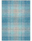 Addison Rugs Spiral Whispers Teal Indoor-Outdoor Rug with Matching Throw