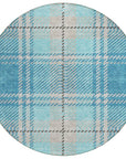 Addison Rugs Spiral Whispers Teal Indoor-Outdoor Rug with Matching Throw