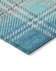 Spiral Whispers Teal Washable Indoor-Outdoor Rug