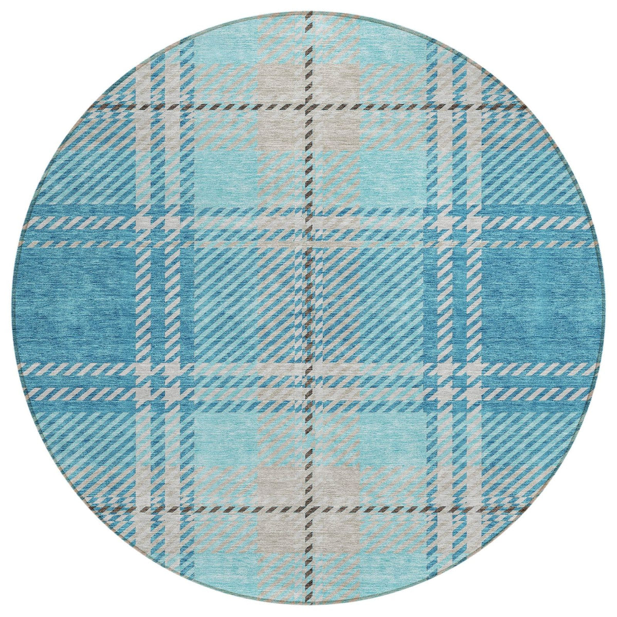 Addison Rugs Spiral Whispers Teal Washable Indoor-Outdoor Rug