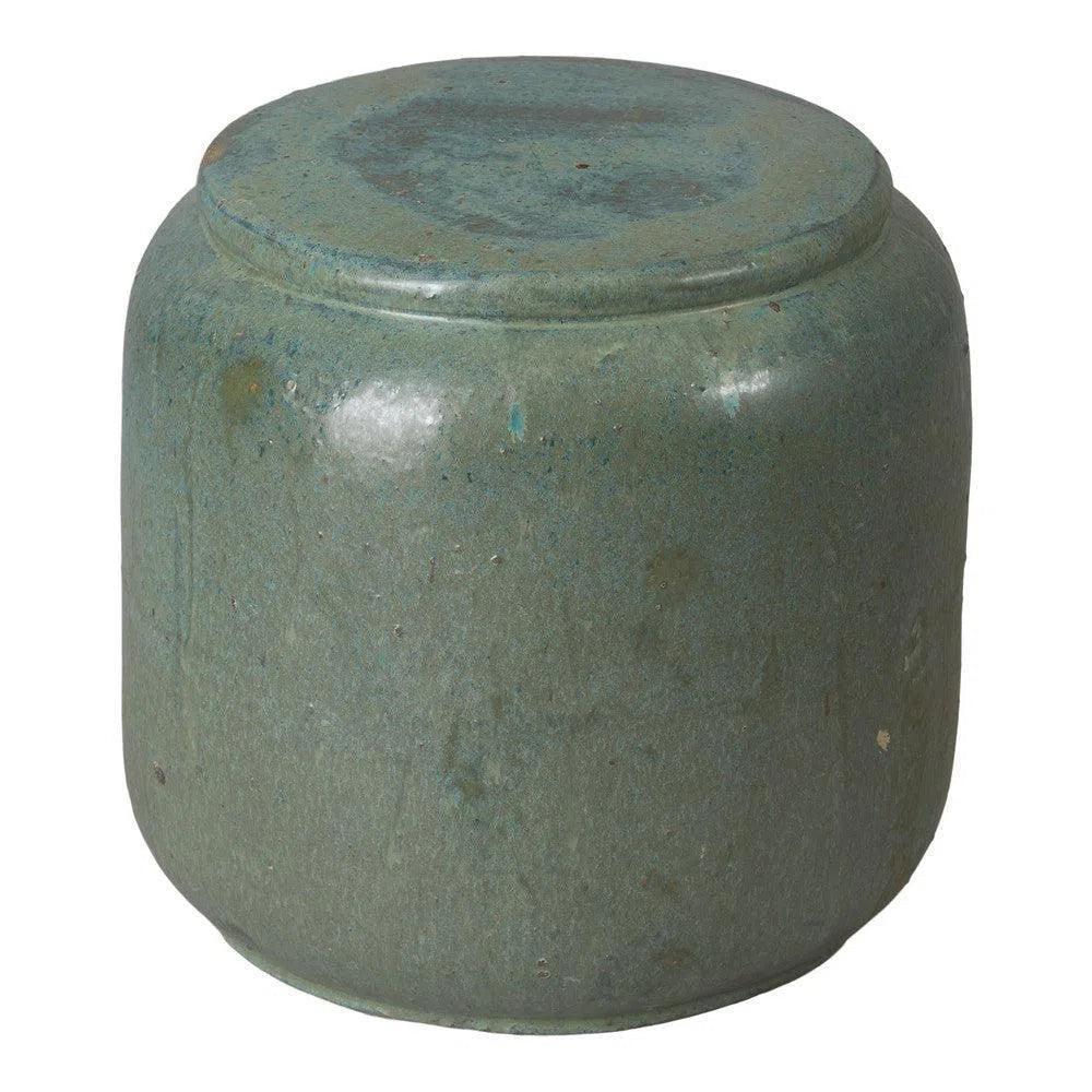Emissary Squat 18 in. Round Ceramic Outdoor Garden Stool
