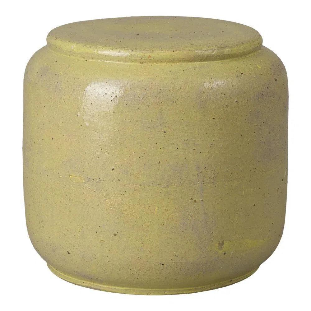 Emissary Squat 18 in. Round Ceramic Outdoor Garden Stool