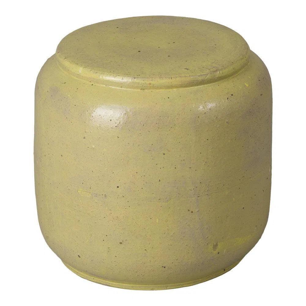 Emissary Squat 18 in. Round Ceramic Outdoor Garden Stool