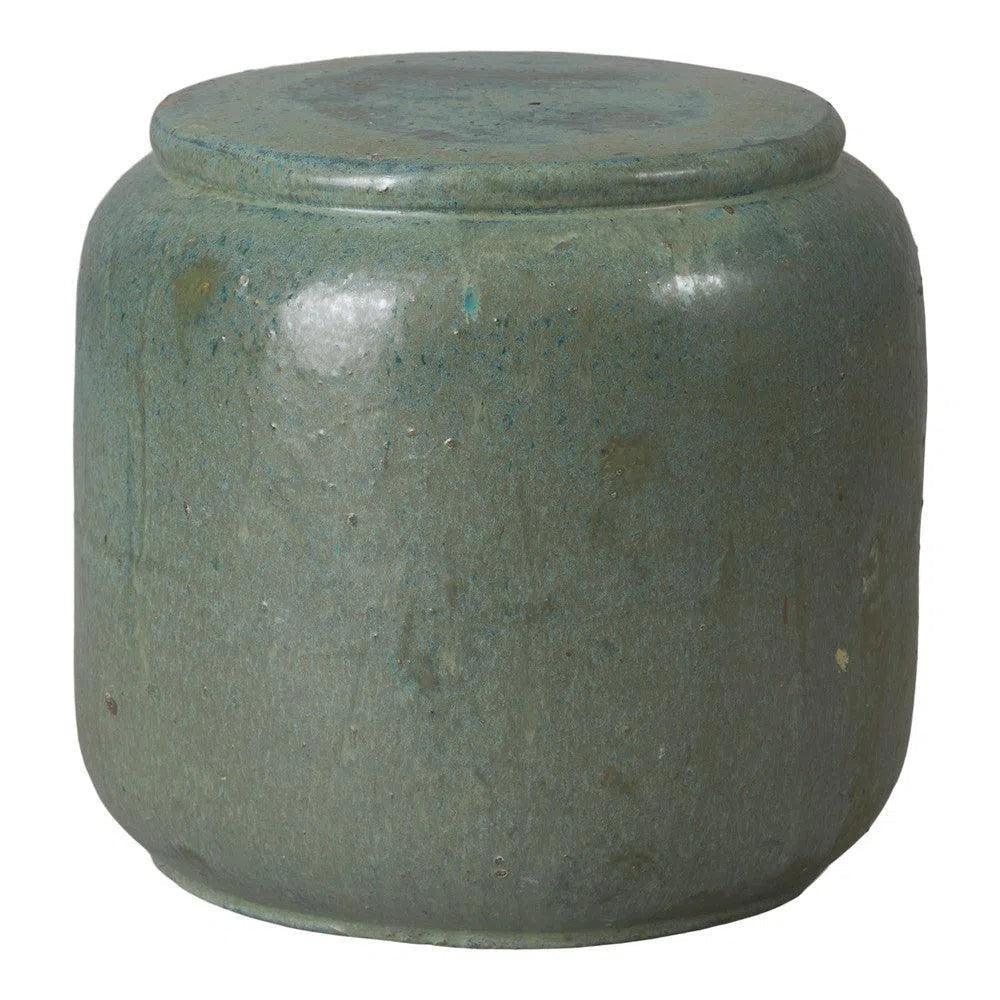 Emissary Squat 18 in. Round Ceramic Outdoor Garden Stool