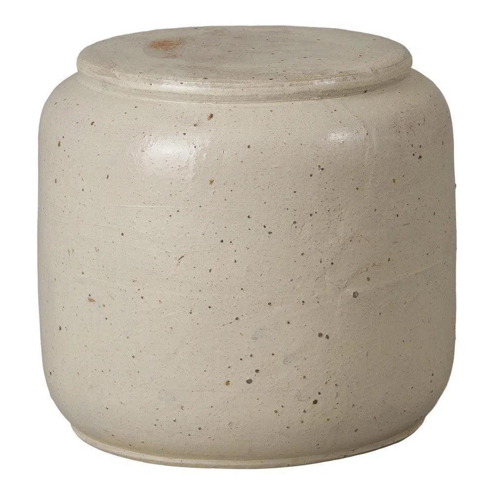 Emissary Squat 18 in. Round Ceramic Outdoor Garden Stool