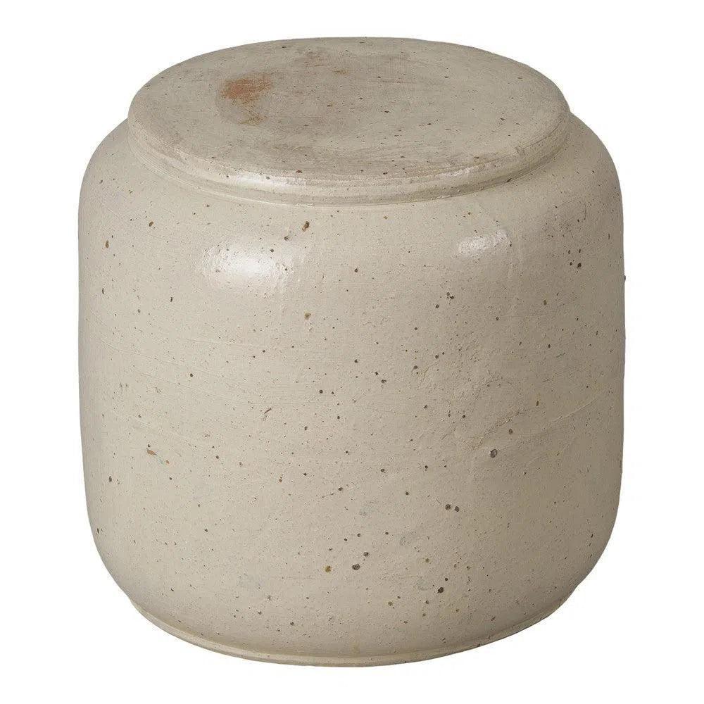 Emissary Squat 18 in. Round Ceramic Outdoor Garden Stool