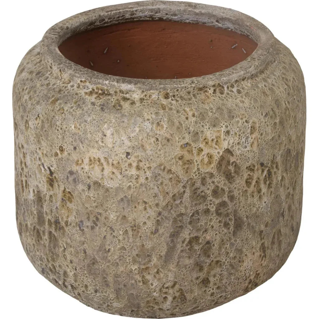 Emissary Squat Round Outdoor Ceramic Planter