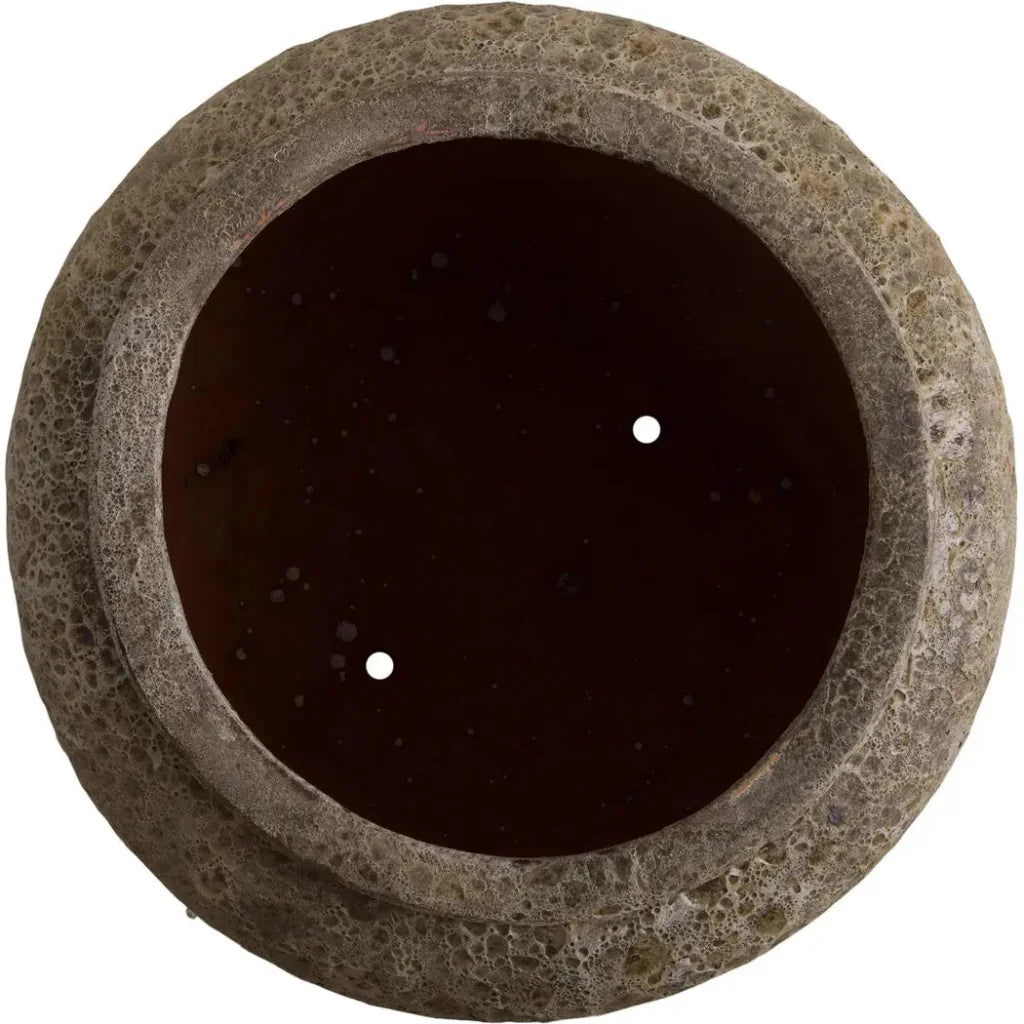 Emissary Squat Round Outdoor Ceramic Planter