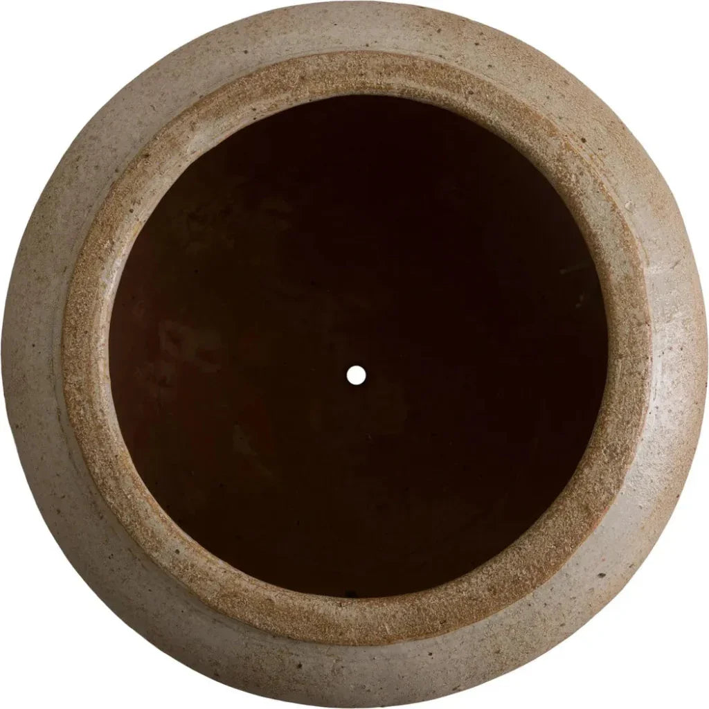 Emissary Squat Round Outdoor Ceramic Planter