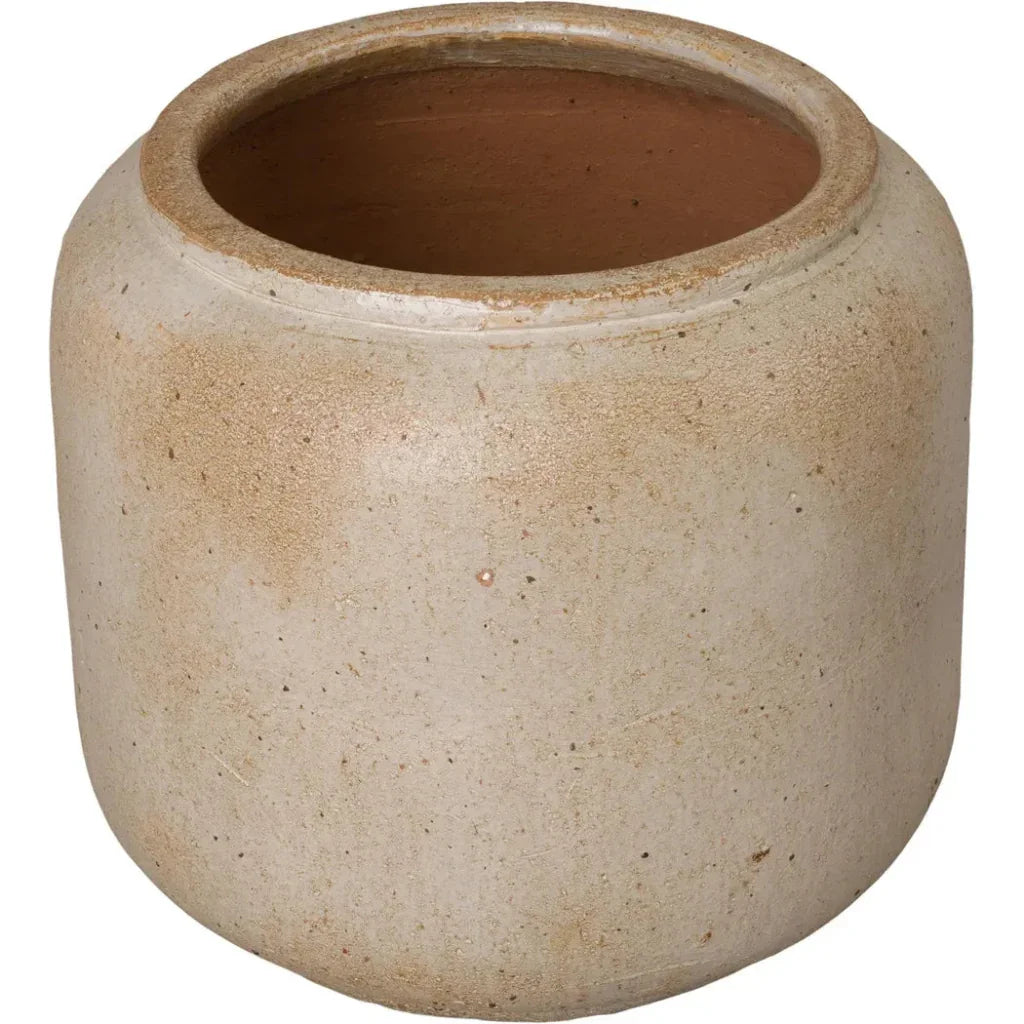 Emissary Squat Round Outdoor Ceramic Planter