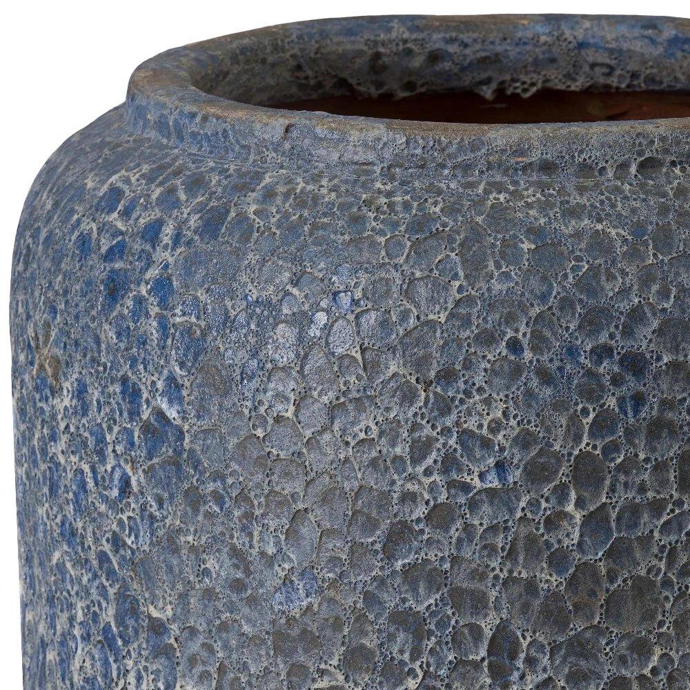 Emissary Squat Round Outdoor Ceramic Planter
