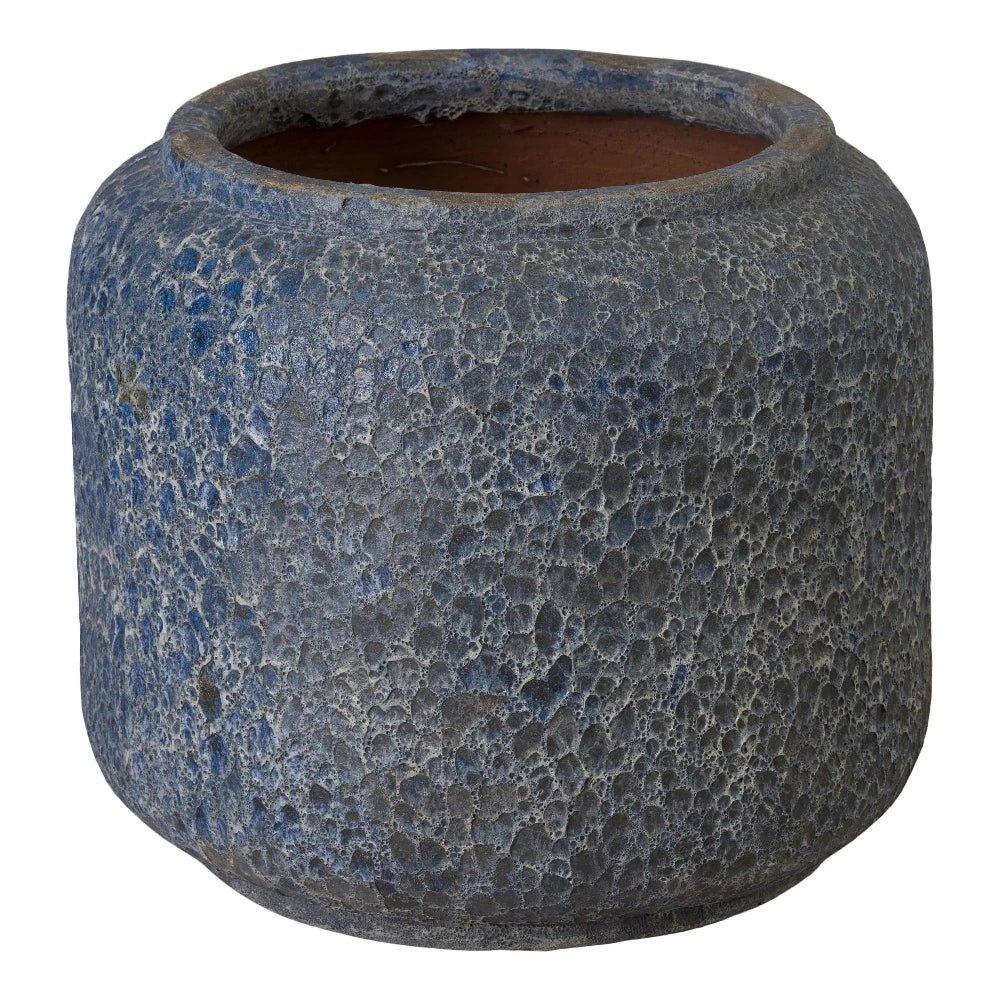 Emissary Squat Round Outdoor Ceramic Planter