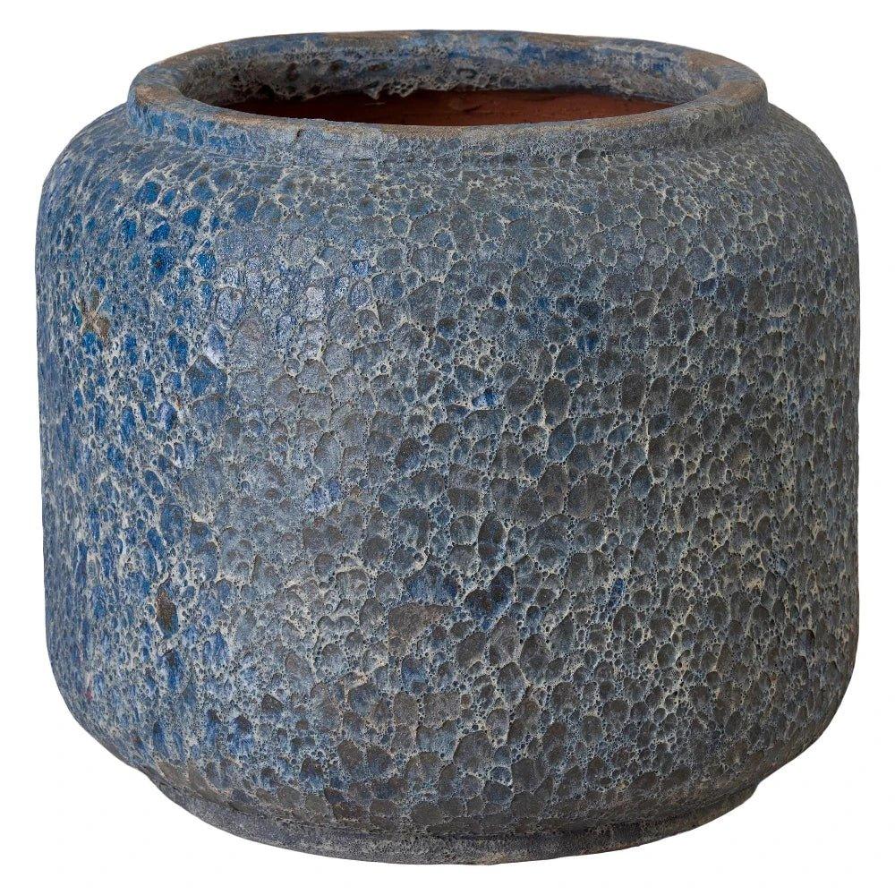 Emissary Squat Round Outdoor Ceramic Planter
