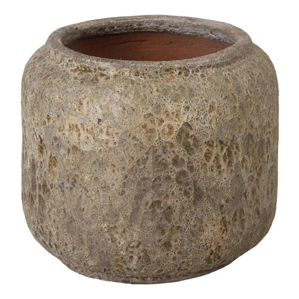 Emissary Squat Round Outdoor Ceramic Planter