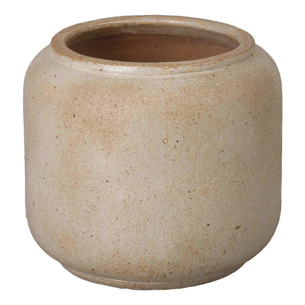 Emissary Squat Round Outdoor Ceramic Planter