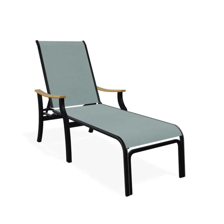 St. Catherine Sling Lay-Flat Chaise with Rustic Polymer Arms