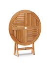 HiTeak Stella Durable Teak Patio Round Bistro Set 3PC