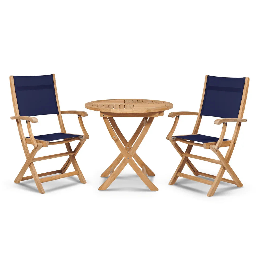 HiTeak Stella Durable Teak Patio Round Bistro Set 3PC