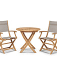 HiTeak Stella Durable Teak Patio Round Bistro Set 3PC