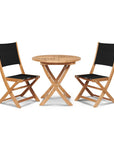 HiTeak Stella Teak Armless Patio Round Bistro Set 3PC