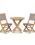 HiTeak Stella Teak Armless Patio Round Bistro Set 3PC