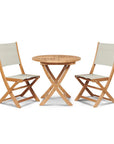 HiTeak Stella Teak Armless Patio Round Bistro Set 3PC