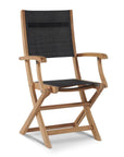 Stella Teak Outdoor Folding Armchair-Outdoor Dining Chairs-HiTeak-Black-LOOMLAN