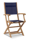 Stella Teak Outdoor Folding Armchair-Outdoor Dining Chairs-HiTeak-Blue-LOOMLAN