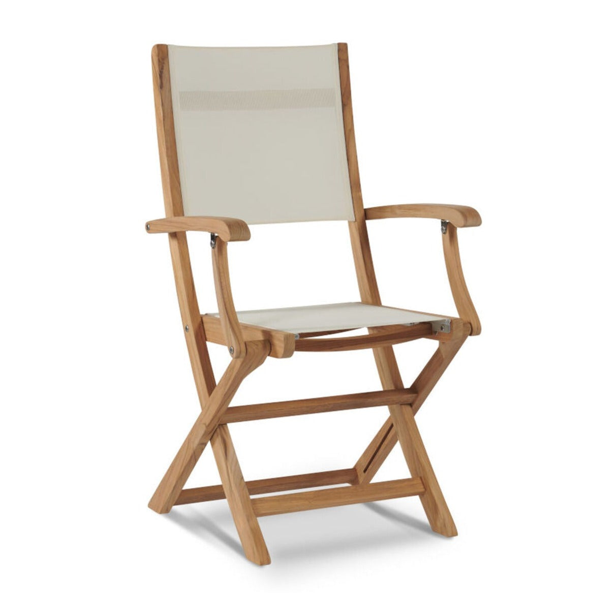 Stella Teak Outdoor Folding Armchair-Outdoor Dining Chairs-HiTeak-White-LOOMLAN