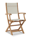 Stella Teak Outdoor Folding Armchair-Outdoor Dining Chairs-HiTeak-White-LOOMLAN