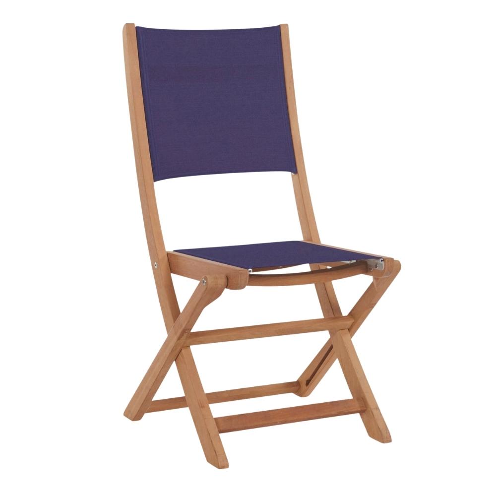 Stella Teak Outdoor Folding Chair-Outdoor Dining Chairs-HiTeak-Blue-LOOMLAN