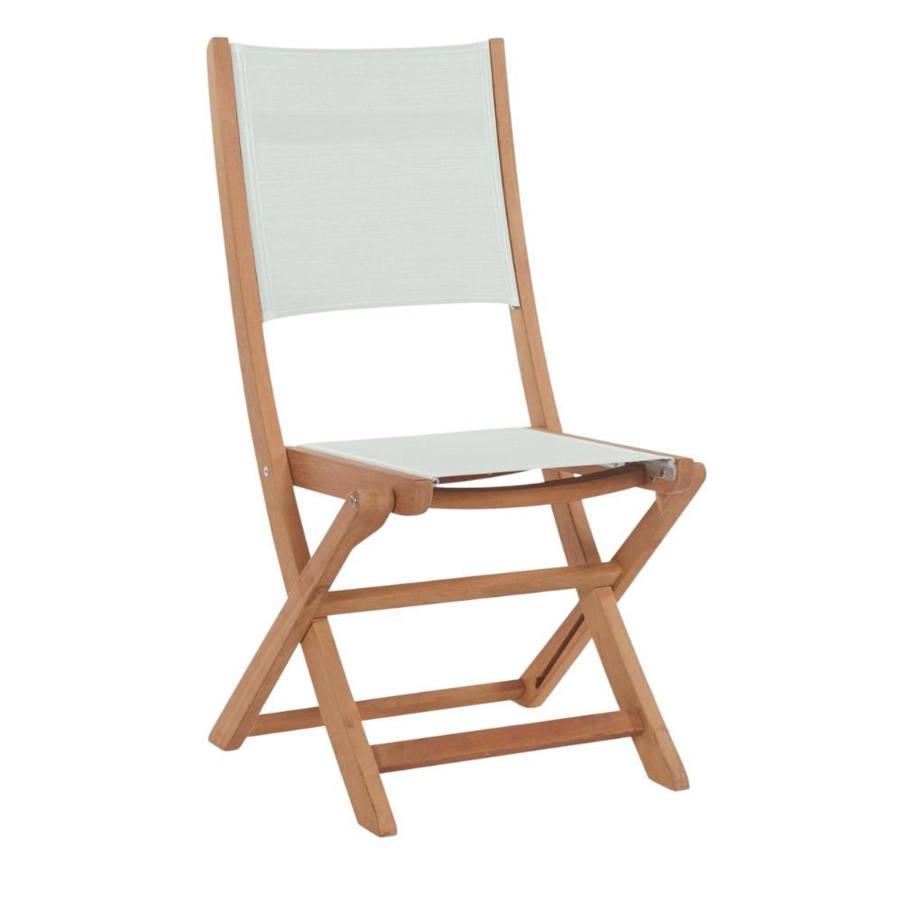 Stella Teak Outdoor Folding Chair-Outdoor Dining Chairs-HiTeak-White-LOOMLAN