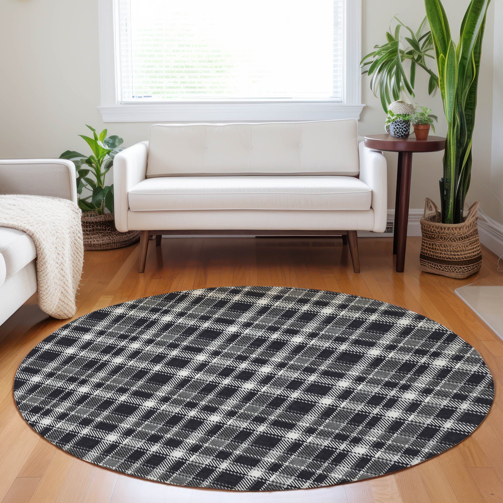 Addison Rugs Still Bloom Black Washable Indoor-Outdoor Rug