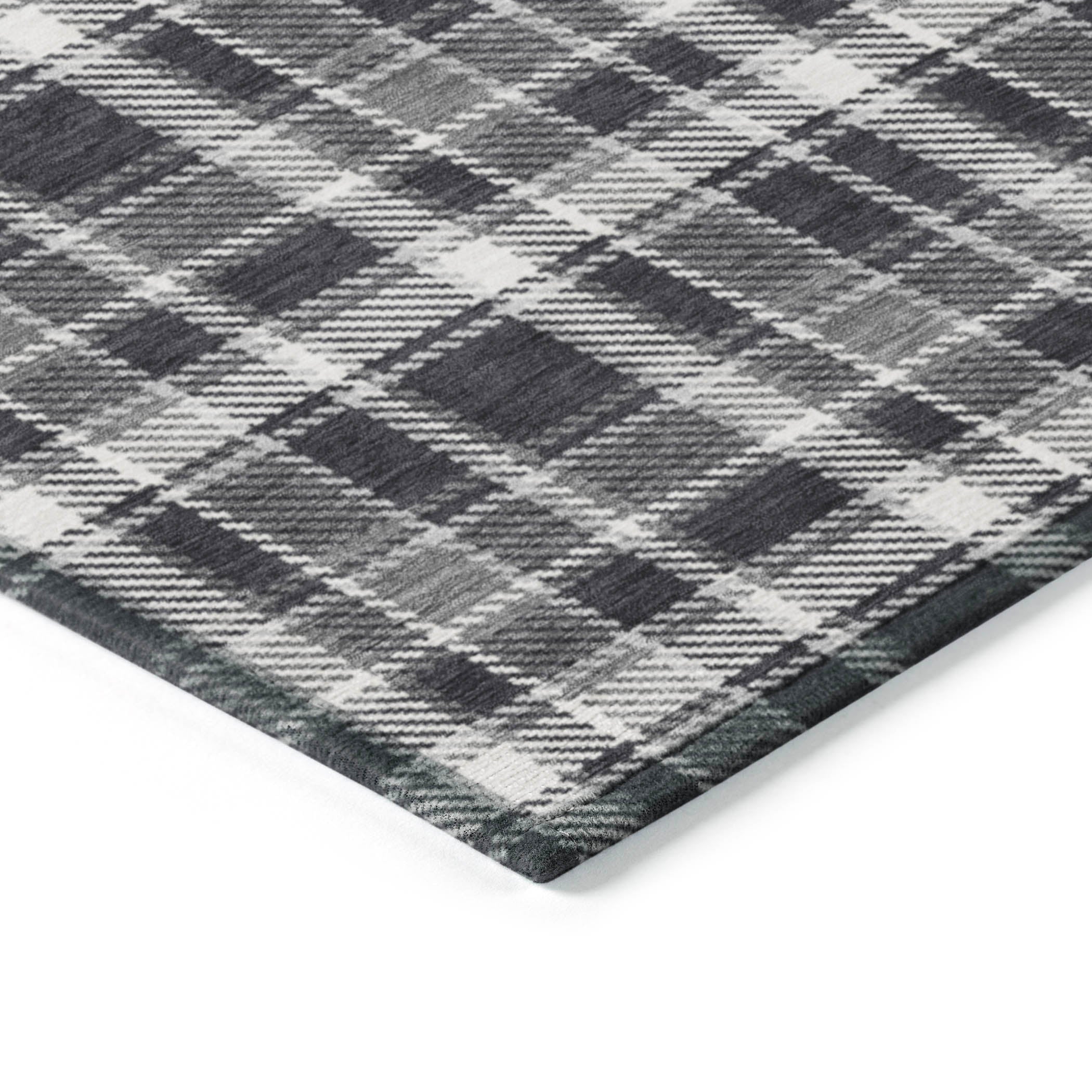 Addison Rugs Still Bloom Black Washable Indoor-Outdoor Rug