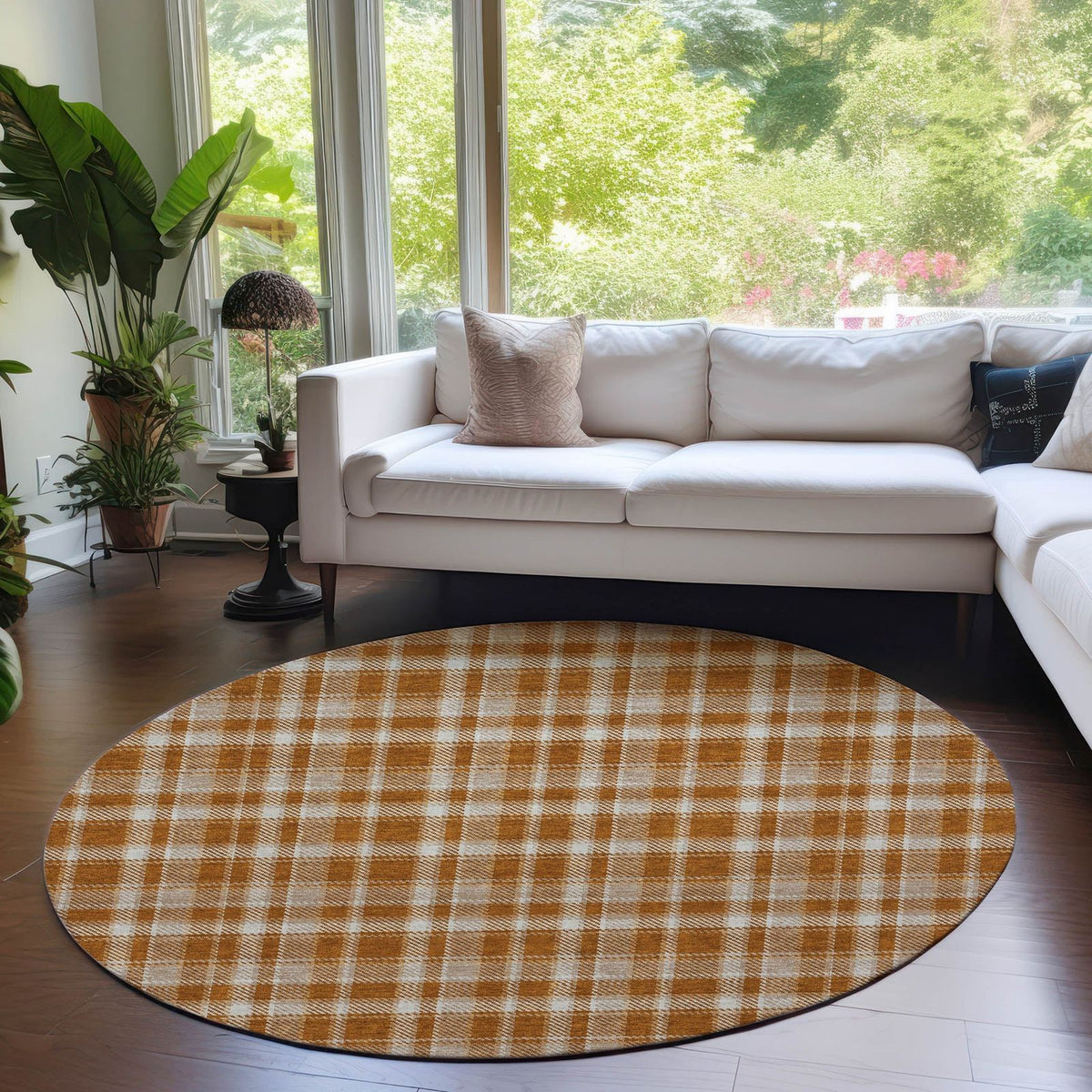Addison Rugs Still Bloom Orange Washable Indoor-Outdoor Rug