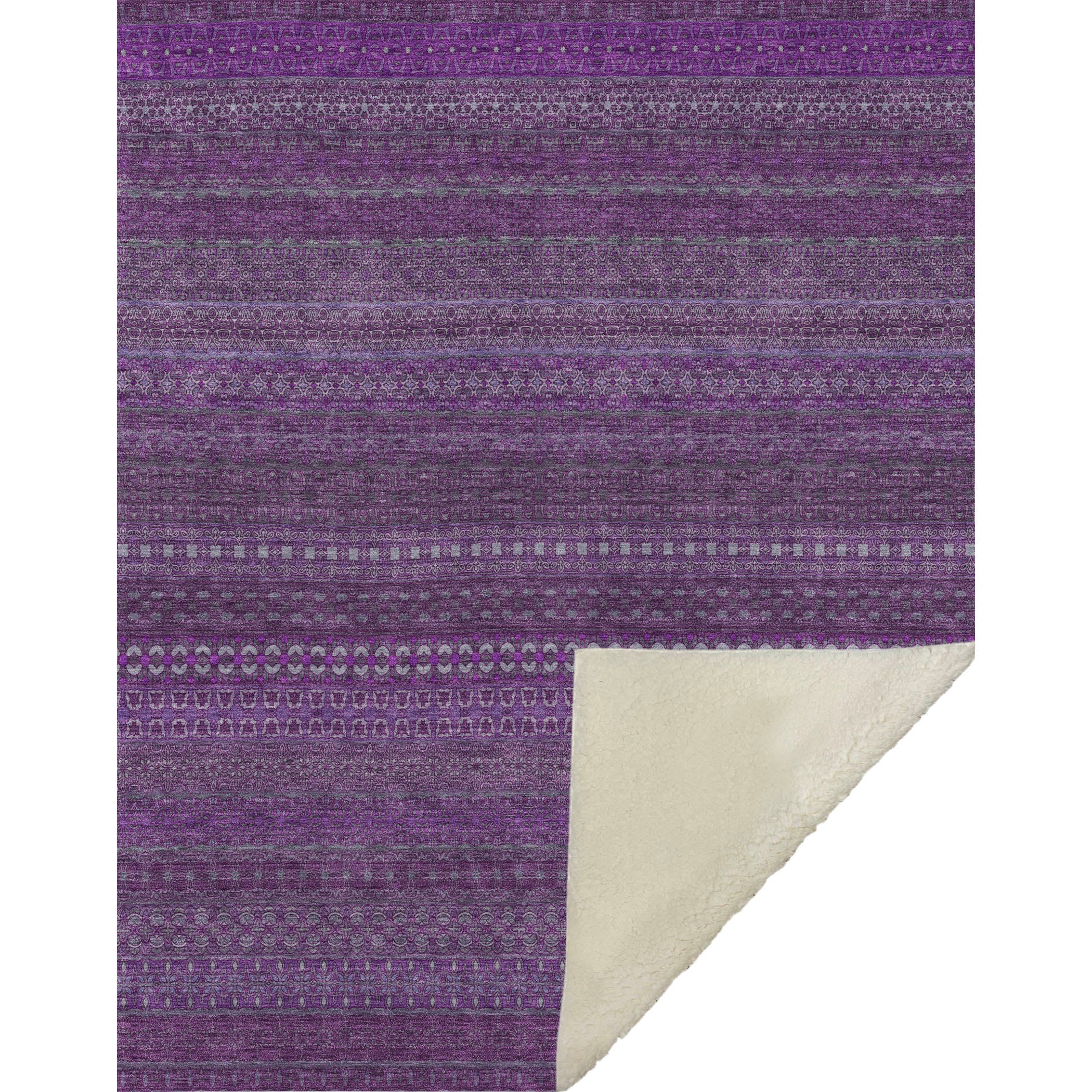 Addison Rugs Stripes Eggplant Washable Indoor-Outdoor Rug