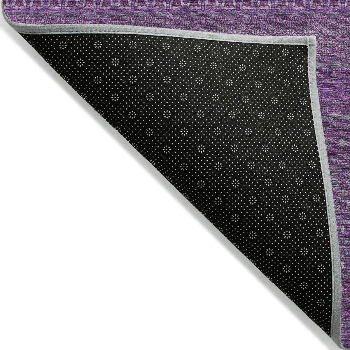 Addison Rugs Stripes Eggplant Washable Indoor-Outdoor Rug