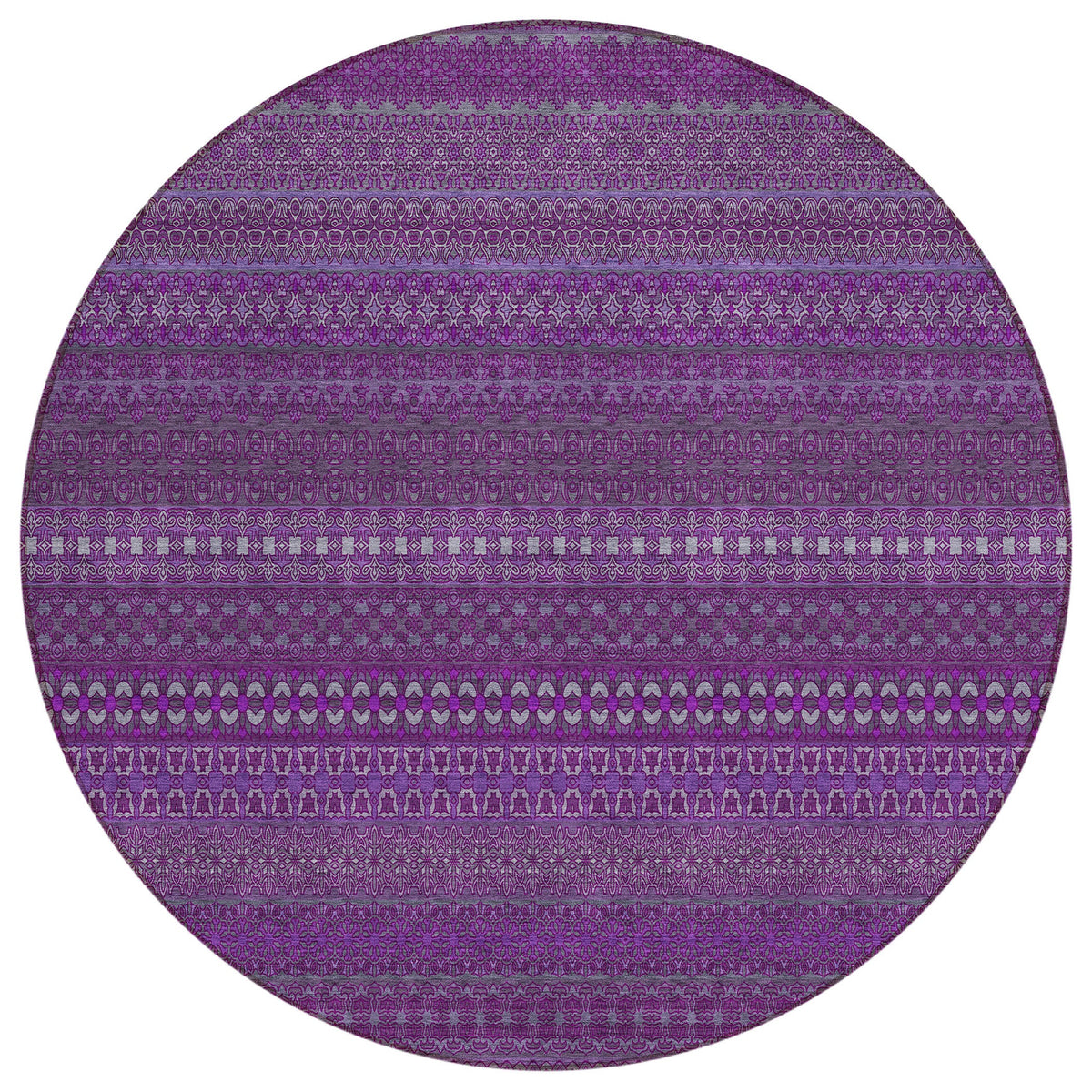 Addison Rugs Stripes Eggplant Washable Indoor-Outdoor Rug