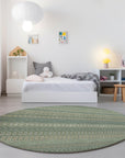 Addison Rugs Stripes Green Washable Indoor-Outdoor Rug
