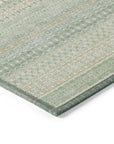 Addison Rugs Stripes Green Washable Indoor-Outdoor Rug