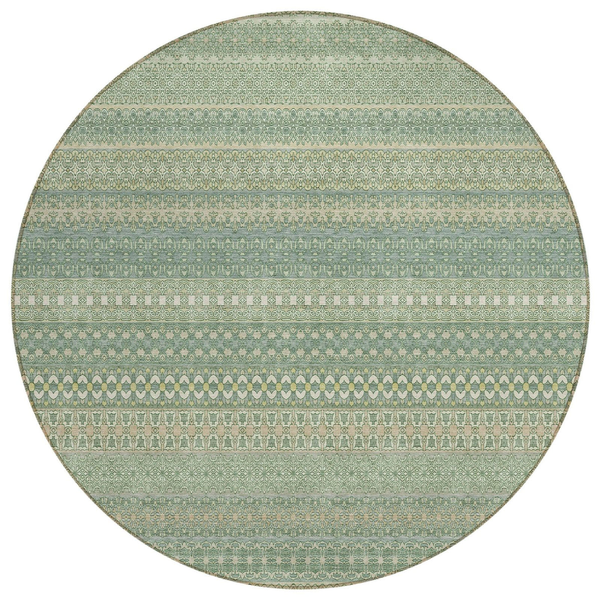 Addison Rugs Stripes Green Washable Indoor-Outdoor Rug