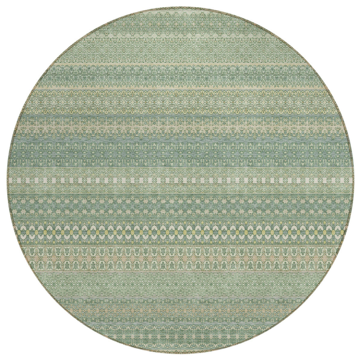 Addison Rugs Stripes Green Washable Indoor-Outdoor Rug