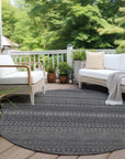 Addison Rugs Stripes Grey Washable Indoor-Outdoor Rug