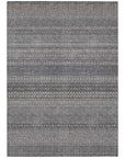 Addison Rugs Stripes Grey Washable Indoor-Outdoor Rug