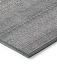 Addison Rugs Stripes Grey Washable Indoor-Outdoor Rug