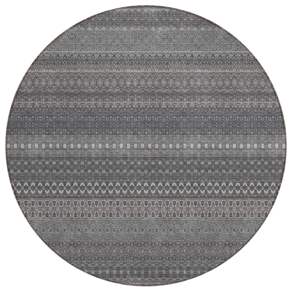 Addison Rugs Stripes Grey Washable Indoor-Outdoor Rug