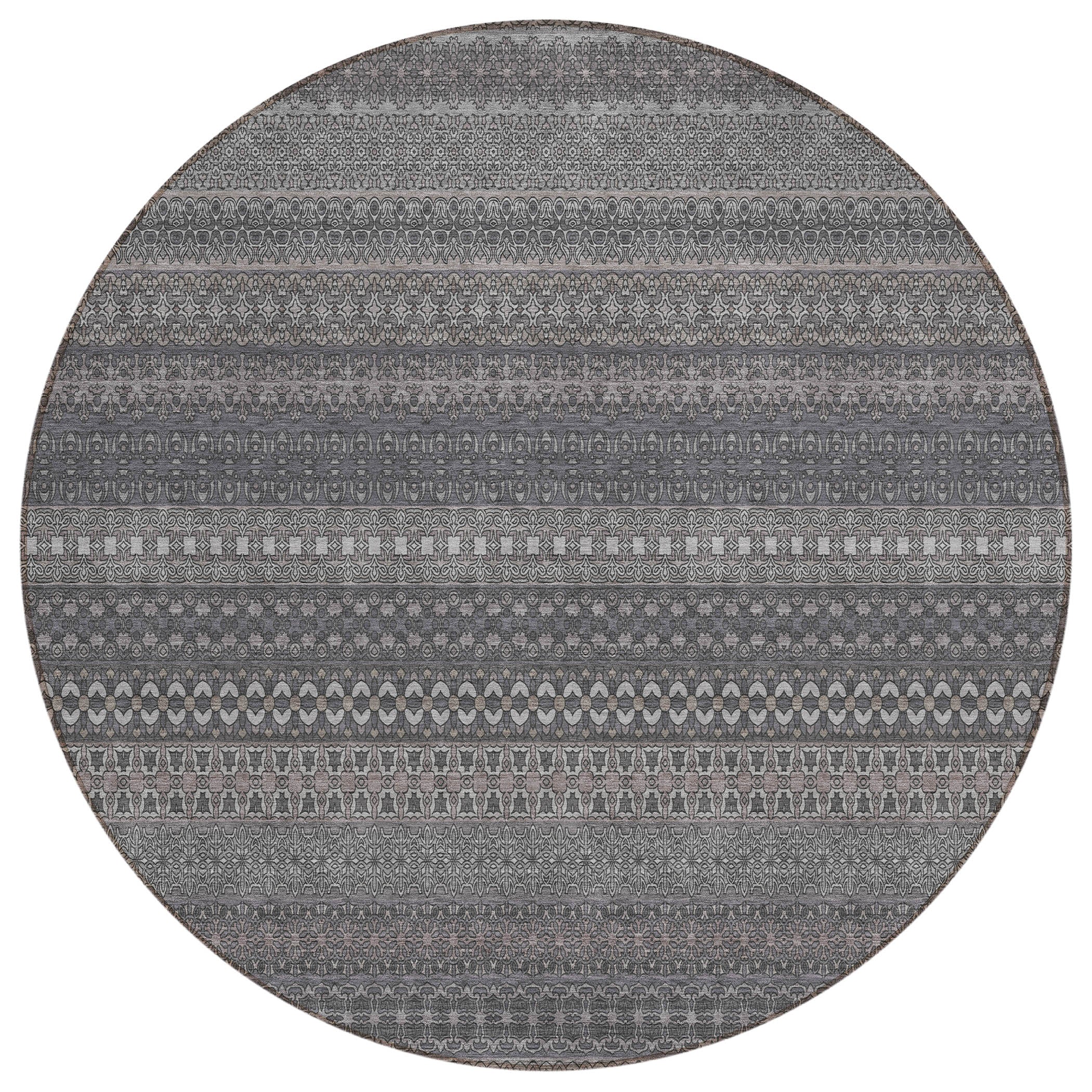 Addison Rugs Stripes Grey Washable Indoor-Outdoor Rug