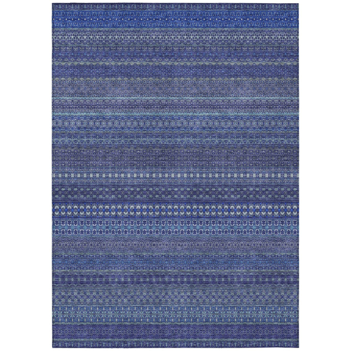 Addison Rugs Stripes Navy Washable Indoor-Outdoor Rug